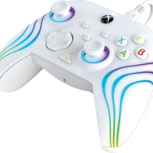 PDP Gaming Afterglow™ Wave Enhanced Wired Controller for Xbox Series X|S, Xbox One and Windows 10/11 PC, advanced gamepad video game controller, Officially Licensed by Microsoft for Xbox, White