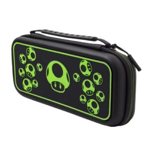 PDP Travel Case Plus with Wrist Strap, Built-in Stand & Storage Pockets - Nintendo Switch/Lite/OLED Compatible - Super Mario 1-Up Glow in the Dark