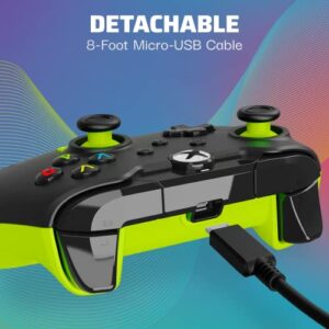 PDP Wired Xbox Game Controller - Licensed for Xbox Series X|S/Xbox One, Dual Vibration Gamepad, App Supported - Electric Black/Yellow (Amazon Exclusive)