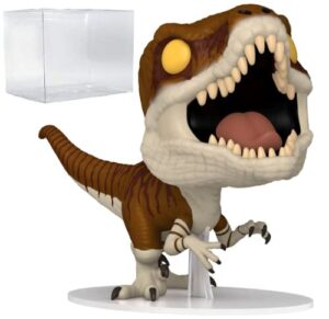 pop jurassic world dominion - atrociraptor (tiger) #1218 specialty series funko vinyl figure (bundled with compatible box protector case), multicolor, 3.75 inches