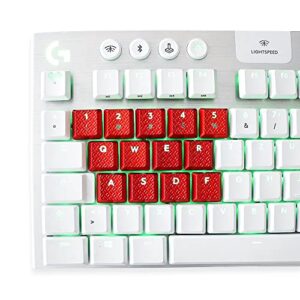 HUYUN Texture Tactility Backlit 13 keycaps Replacement for GL Tactile Switch Logit G813/G815/G913/G915 TKL RGB Mechanical Gaming Keyboard (Red 13keys)