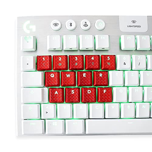 HUYUN Texture Tactility Backlit 13 keycaps Replacement for GL Tactile Switch Logit G813/G815/G913/G915 TKL RGB Mechanical Gaming Keyboard (Red 13keys)