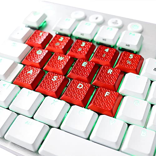 HUYUN Texture Tactility Backlit 13 keycaps Replacement for GL Tactile Switch Logit G813/G815/G913/G915 TKL RGB Mechanical Gaming Keyboard (Red 13keys)