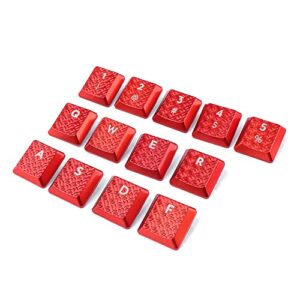 HUYUN Texture Tactility Backlit 13 keycaps Replacement for GL Tactile Switch Logit G813/G815/G913/G915 TKL RGB Mechanical Gaming Keyboard (Red 13keys)