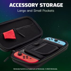 PDP Travel Case Plus with Wrist Strap, Built-in Stand & Storage Pockets - Nintendo Switch/Lite/OLED Compatible - Super Mario 1-Up Glow in the Dark