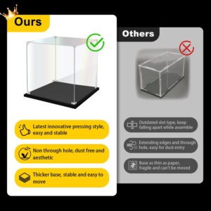 Acrylic Display Case for Collectibles Assemble Clear Acrylic Display Box for Lego Alternative Glass Case for Display Figures Doll Toys Home Storage(8x8x12 inch, 20x20x30 cm)