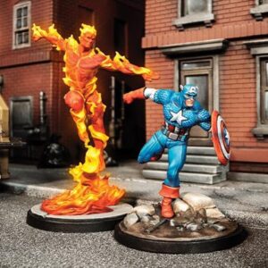 Marvel: Crisis Protocol Captain America & The Original Human Torch Character Pack - Unite Iconic Heroes! Tabletop Superhero Game, Ages 14+, 2 Players, 90 Minute Playtime, Made by Atomic Mass Games