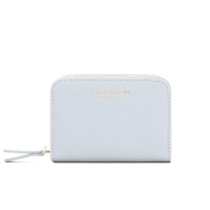 JIUFENG RFID Blocking Credit Card Wallet for Women, Zipper Around Card Holder Cute Small Coins Pouches Purses (Grey)