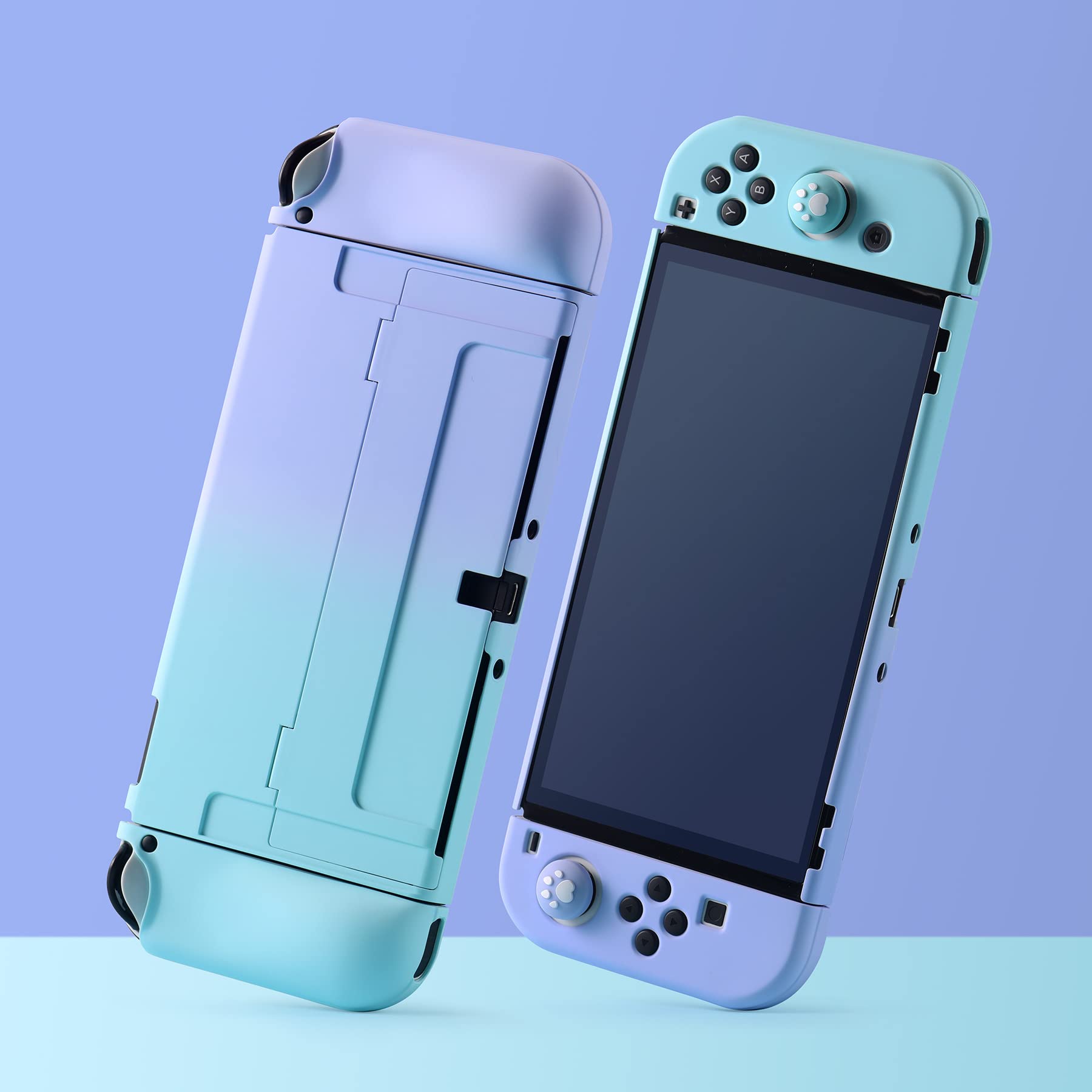 UYIYE Case for Nintendo Switch OLED 2021, [Gradient series] TPU Grip Protective Cover Accessories Compatible with Nintendo Switch OLED 7 Inch and Joy-Con Controller (blue-violet)