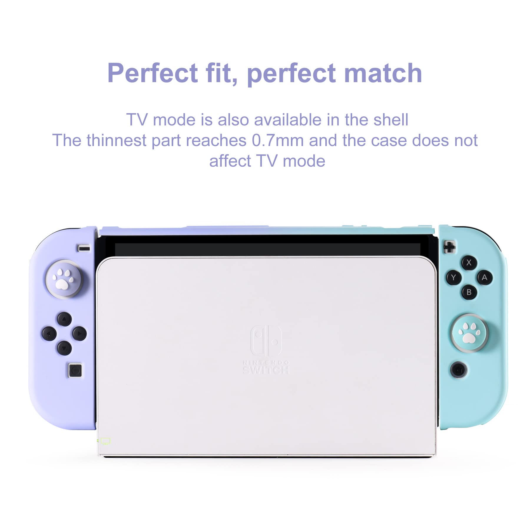 UYIYE Case for Nintendo Switch OLED 2021, [Gradient series] TPU Grip Protective Cover Accessories Compatible with Nintendo Switch OLED 7 Inch and Joy-Con Controller (blue-violet)