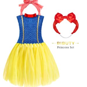 BIBUTY Princess Dress Up Clothes for Little Girls Princess Dresses, Pretend Play & Dress Up Princess Costume Set with Princess Crown for Little Girls, Princess Toys Gifts for 3-6 Toddler Little Girls