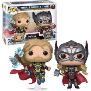 Funko Pop! Marvel: Thor Love & Thunder - 2 Pack - Thor & Mighty Thor - Collectable Vinyl Figure - Gift Idea - Official Merchandise - Toys for Kids & Adults - Movies Fans - Model Figure for Collectors