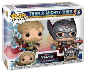 funko pop! marvel: thor love & thunder - 2 pack - thor & mighty thor - collectable vinyl figure - gift idea - official merchandise - toys for kids & adults - movies fans - model figure for collectors