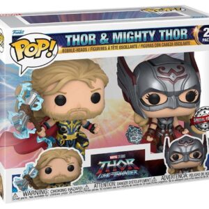 Funko Pop! Marvel: Thor Love & Thunder - 2 Pack - Thor & Mighty Thor - Collectable Vinyl Figure - Gift Idea - Official Merchandise - Toys for Kids & Adults - Movies Fans - Model Figure for Collectors