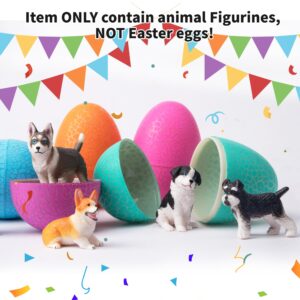 EYSCOTA 12PCS Dog Figurines Playset, Realistic Detailed Plastic Puppy Figures, Hand Painted Mini Dog Figures Toy Set Cake Toppers Birthday Easter Eggs Gift for Kids Toddlers