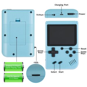 Handheld Game Console, 500 Classic FC Retro Game with 3.0" LCD Screen, Portable Video Games, 1200mAh Rechargeable Battery, Support to Connect TV & 2 Players