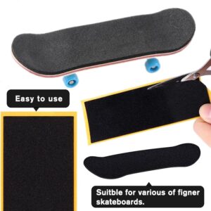 WINDIR 24Pcs Foam Grip Tape +1 Finger Pant for Fingerboards, 38 * 110mm Professional Black Wooden Mini Skateboards (24+1)