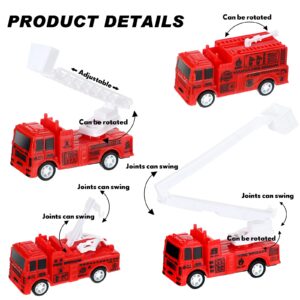 50 Pack Mini Fire Trucks Toy Bulk Firetruck Birthday Party Favor Red Vehicle Helicopter Motorcycle Party Supplies Cake Decoration and Bag Filler Gift for Kids Toddler over 6 Years, 7 Styles