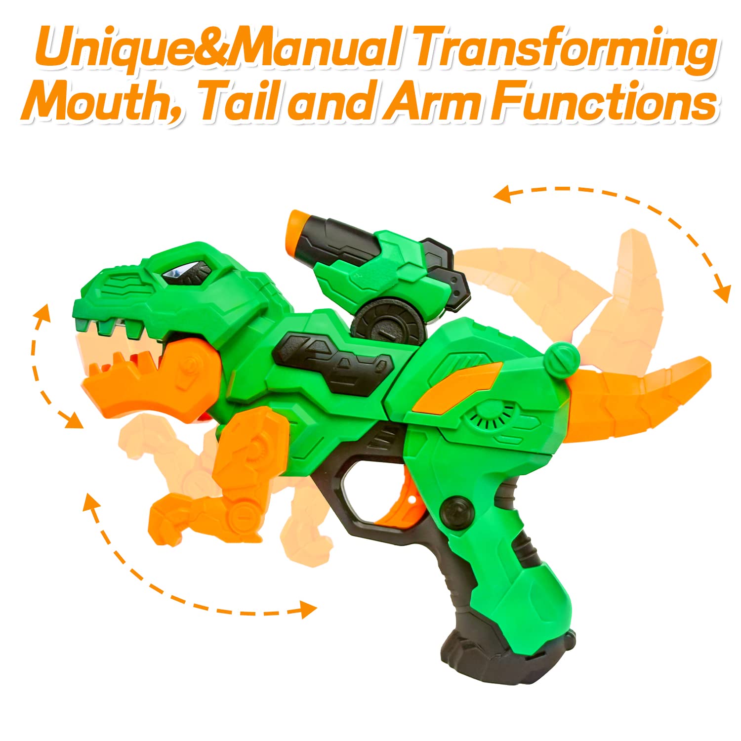 2 Pack Dinosaur Blasters Guns Toy for Boys- Gun Set for Kids Age 3-10 Years Party Supplies for Nerf Gun with 20 Foam Darts Birthday Dinosaur Toys for Kids