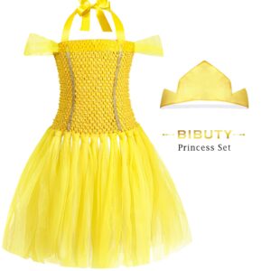 BIBUTY Princess Dress Up Clothes for Little Girls Princess Dresses, Pretend Play & Dress Up Princess Costume Set with Princess Crown for Little Girls, Princess Toys Gifts for 3-6 Toddler Little Girls