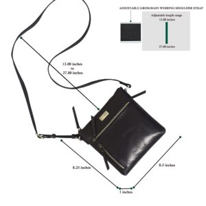 Small Crossbody Bags for Women - Real Leather Purse with Multiple Pockets, Premium Sling Phone Bag for Everyday use & Gifting (Black Polished VT)