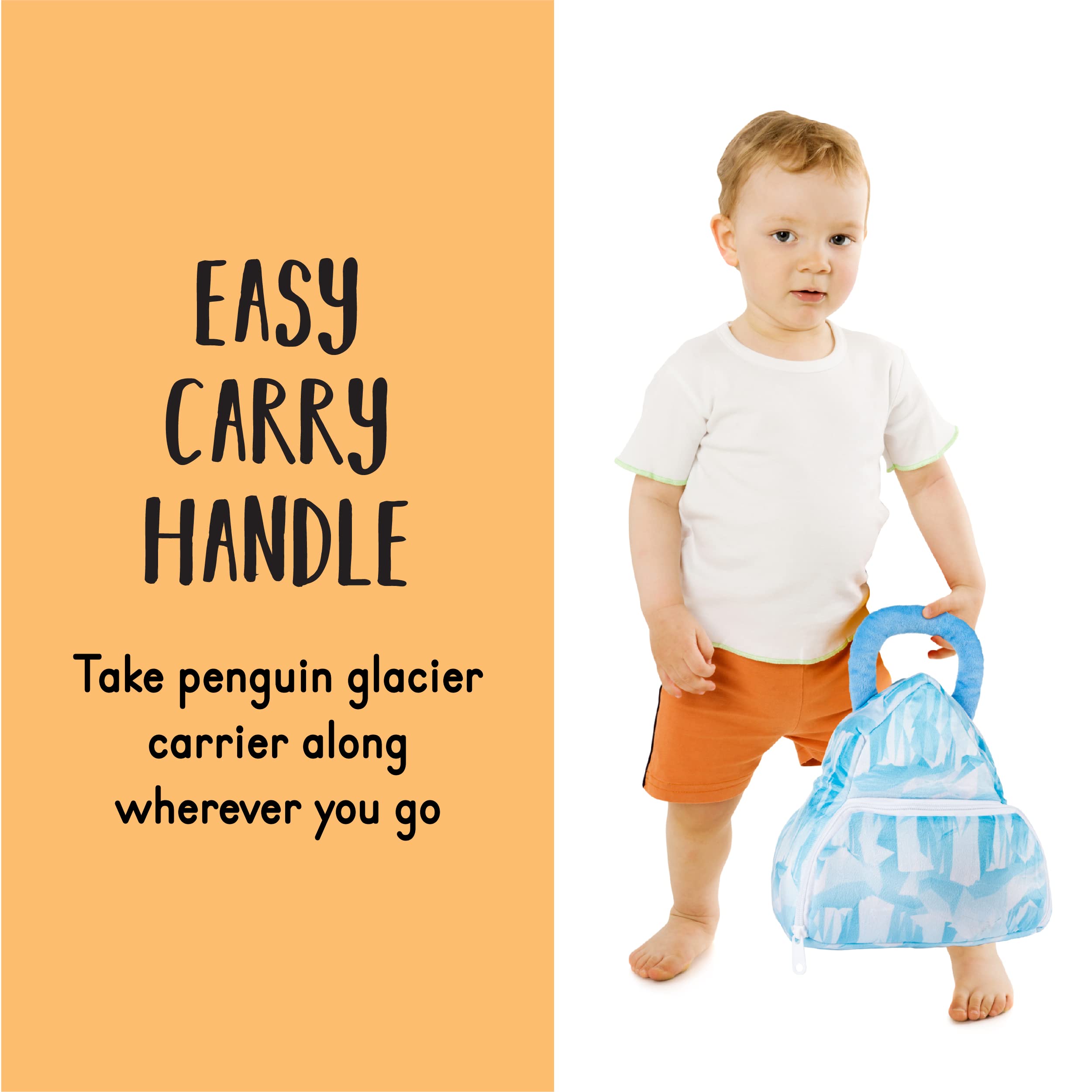 Talking Penguins Plush Toy Set | Includes 4 Talking Soft Plush Penguins with A Plush Glacier Shaped Carrier | Talking Animal Toys | Great Gift for Baby and Toddler Boys or Girls