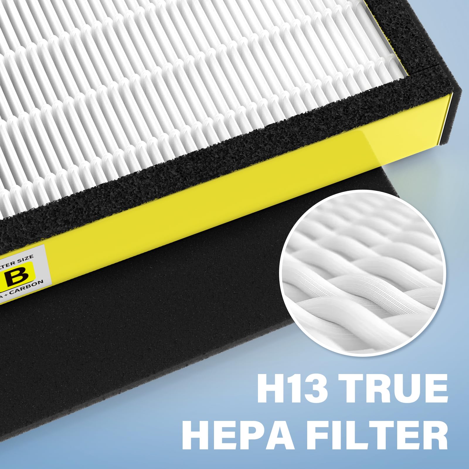 5 Pack FLT4825 True HEPA Filter B Replacement & 1 Replacement Bulb Compatible with AC4825 AC4300 AC4800 AC4900 AC4850, Part No# FLT4825, LB4000