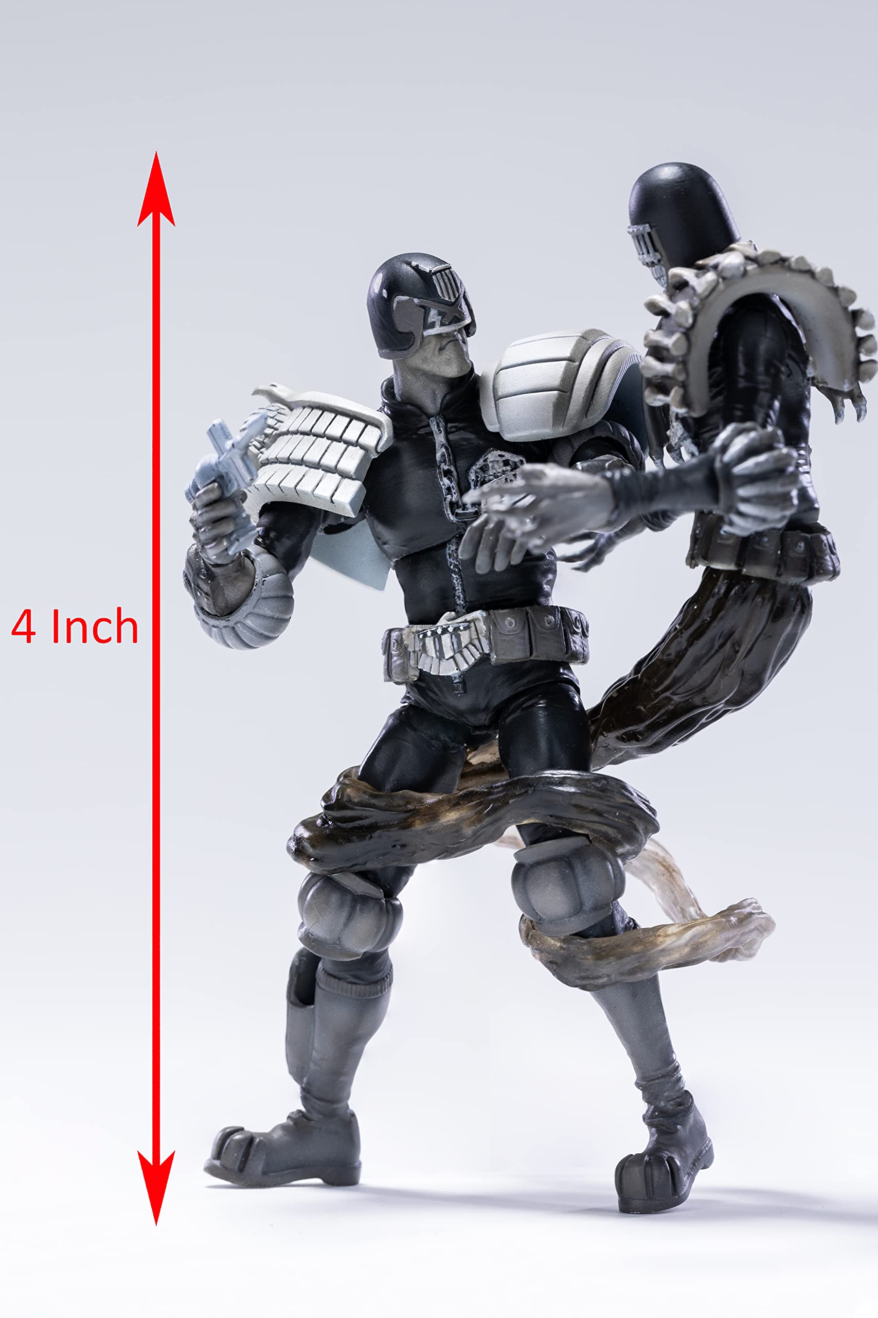 HIYA TOYS Judge Dredd vs Death (Black & White) SDCC 2022 Exclusive 1:18 Scale Action Figure 2-Pack