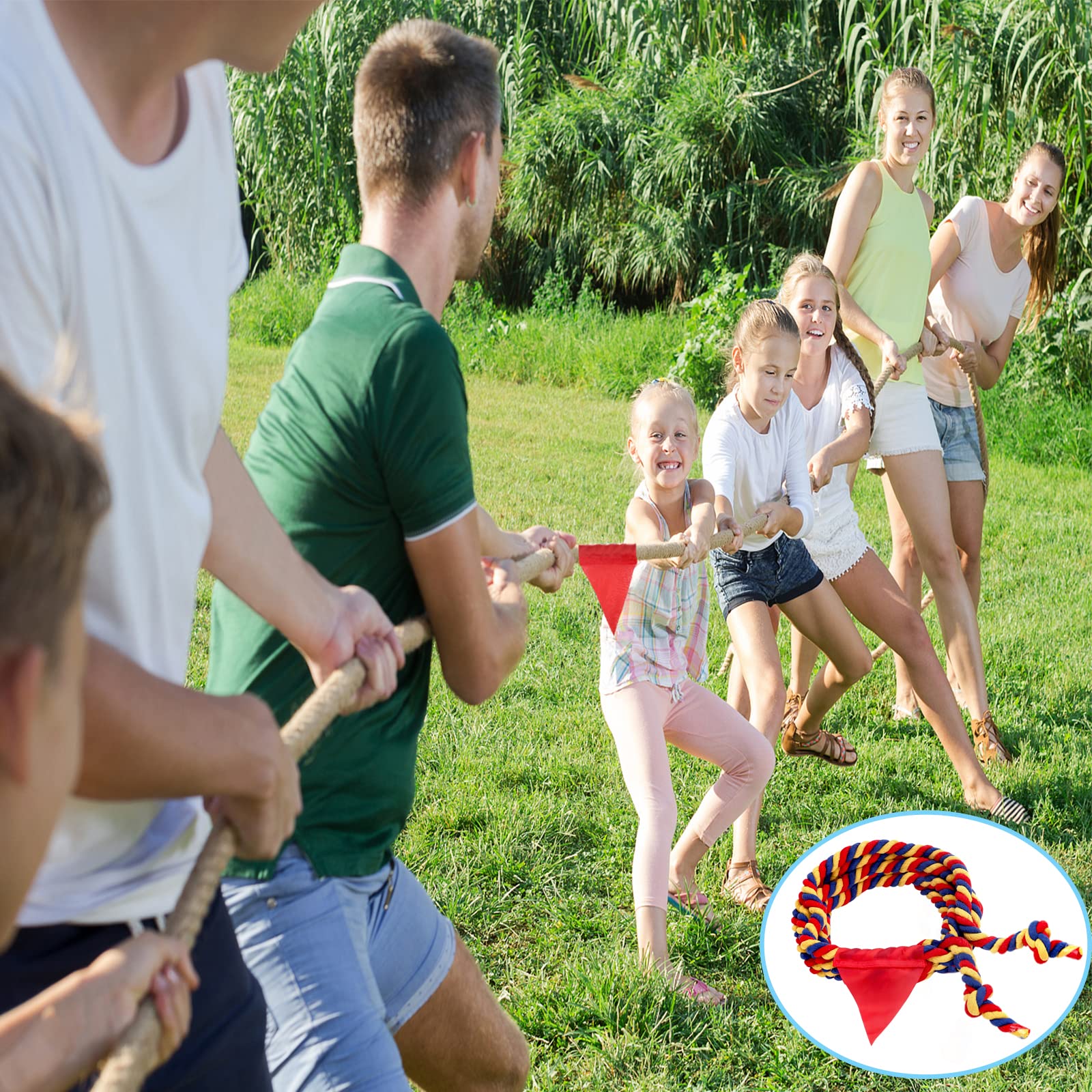 Field Day Tug of War Rope for Kids and Adults, Outdoor Lawn Yard Family Reunion Birthday Party Games, Outside Backyard Camping Picnic Games, Backyard Carnival Games Fun for Team Building Activities