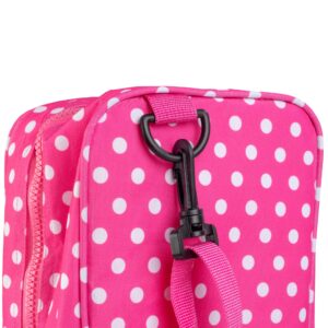 Doll Storage Carrying Case - (Pink Polka Dot) for Any 18" Doll - Organizer Storage Traveling Accessories Case w Clear Window, Zipper, and Carrying Strap, Great Birthday for Kids Girls