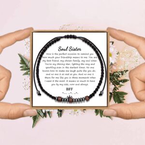 JoycuFF To My Soul Sister Bracelets from Sister Birthday Mother's Day Thanksgiving Day Christmas Gifts for Best Friend Morse Code Bracelets for Women Bff