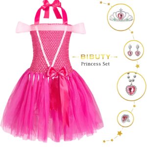 BIBUTY Princess Dress Up Clothes for Little Girls Princess Dresses, Pretend Play & Dress Up Princess Costume Set with Princess Crown for Little Girls, Princess Toys Gifts for 3-6 Toddler Little Girls