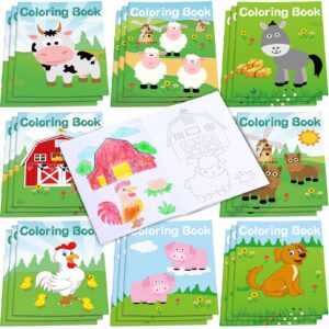 faccito 24 pcs mini coloring books,coloring books for kids bulk diy art drawing party favor set mini coloring activity books for farmhouse animals toddlers 1-3 party favors (farmhouse)