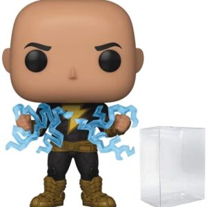 POP DC Heroes: Black Adam - Black Adam with Blue Lighting Funko Vinyl Figure (Bundled with Compatible Box Protector Case) Multicolor, 3.75 inches