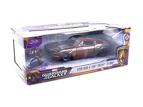 Jada Toys Marvel Guardians of The Galaxy 1:24 1967 Shelby GT500 Die-cast Car with 2.75" Star-Lord Figure