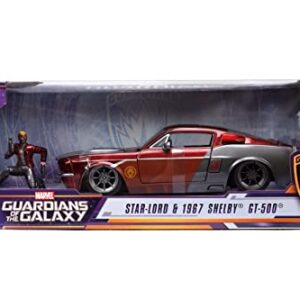 Jada Toys Marvel Guardians of The Galaxy 1:24 1967 Shelby GT500 Die-cast Car with 2.75" Star-Lord Figure