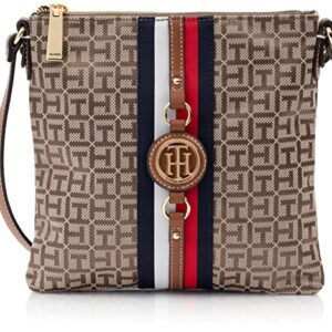 Tommy Hilfiger Womens Jaden Plus Crossbody HANDBAG, Tan/Dk Chocolate