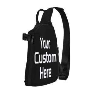 Custom Sling Bags Custom Crossbody Chest Bag Your Own Add Your Design Sport Shoulder Crossbody Bag Customized Gifts Customized Gifts Personalized Photo Gifts Custom Gifts For Men, Black-9