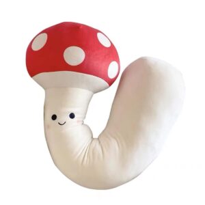 Hofun4U Mushroom Plush Pillow, Mushroom Stuffed Plush, Mushroom Plush Body Pillow Home Decoration Birthday for Kids Adults (Red,35 inch)