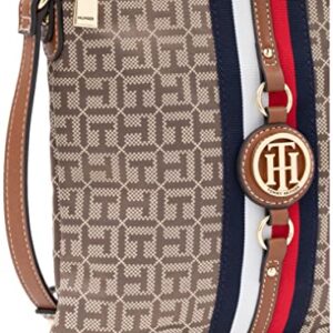 Tommy Hilfiger Womens Jaden Plus Crossbody HANDBAG, Tan/Dk Chocolate