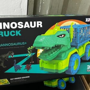 EPPO Dinosaur Truck Playset Toys for Kids 3-5, Large Tyrannosaurus Vehicle with 8 Jurassic Dinosaurs, Activity Play Mat, Dinosaur Eggs, Carrier Car Toys for 3 4 5 6 + Years Old Boys Girls Kids Gifts