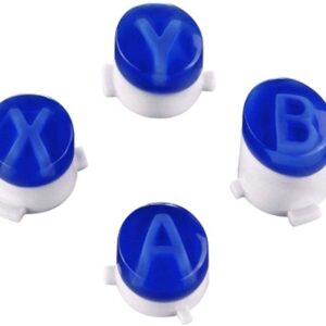 Bullet A B X Y Button ABXY Key Buttons with Mushroom Joystick Cap for Xbox ONE X S Slim Xbox One Elite Controller Replacement (Dark Blue)