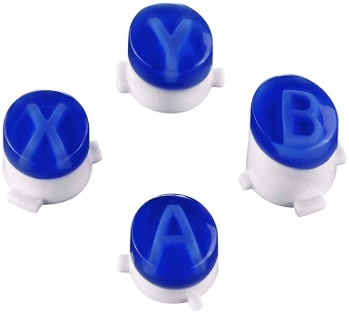 Bullet A B X Y Button ABXY Key Buttons with Mushroom Joystick Cap for Xbox ONE X S Slim Xbox One Elite Controller Replacement (Dark Blue)