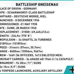 Cobi toys 2417 Pcs Hc WWII /4835/ Battleship Gneisenau