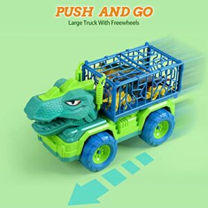 EPPO Dinosaur Truck Playset Toys for Kids 3-5, Large Tyrannosaurus Vehicle with 8 Jurassic Dinosaurs, Activity Play Mat, Dinosaur Eggs, Carrier Car Toys for 3 4 5 6 + Years Old Boys Girls Kids Gifts