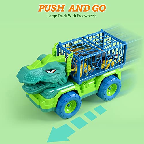 EPPO Dinosaur Truck Playset Toys for Kids 3-5, Large Tyrannosaurus Vehicle with 8 Jurassic Dinosaurs, Activity Play Mat, Dinosaur Eggs, Carrier Car Toys for 3 4 5 6 + Years Old Boys Girls Kids Gifts