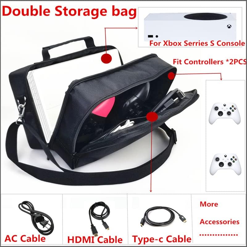 Storage Bag Portable Travel Carrying Case Handbag Shockproof Case Cover for X-Box Series X/S Game Console Accessories (XB-Series S)