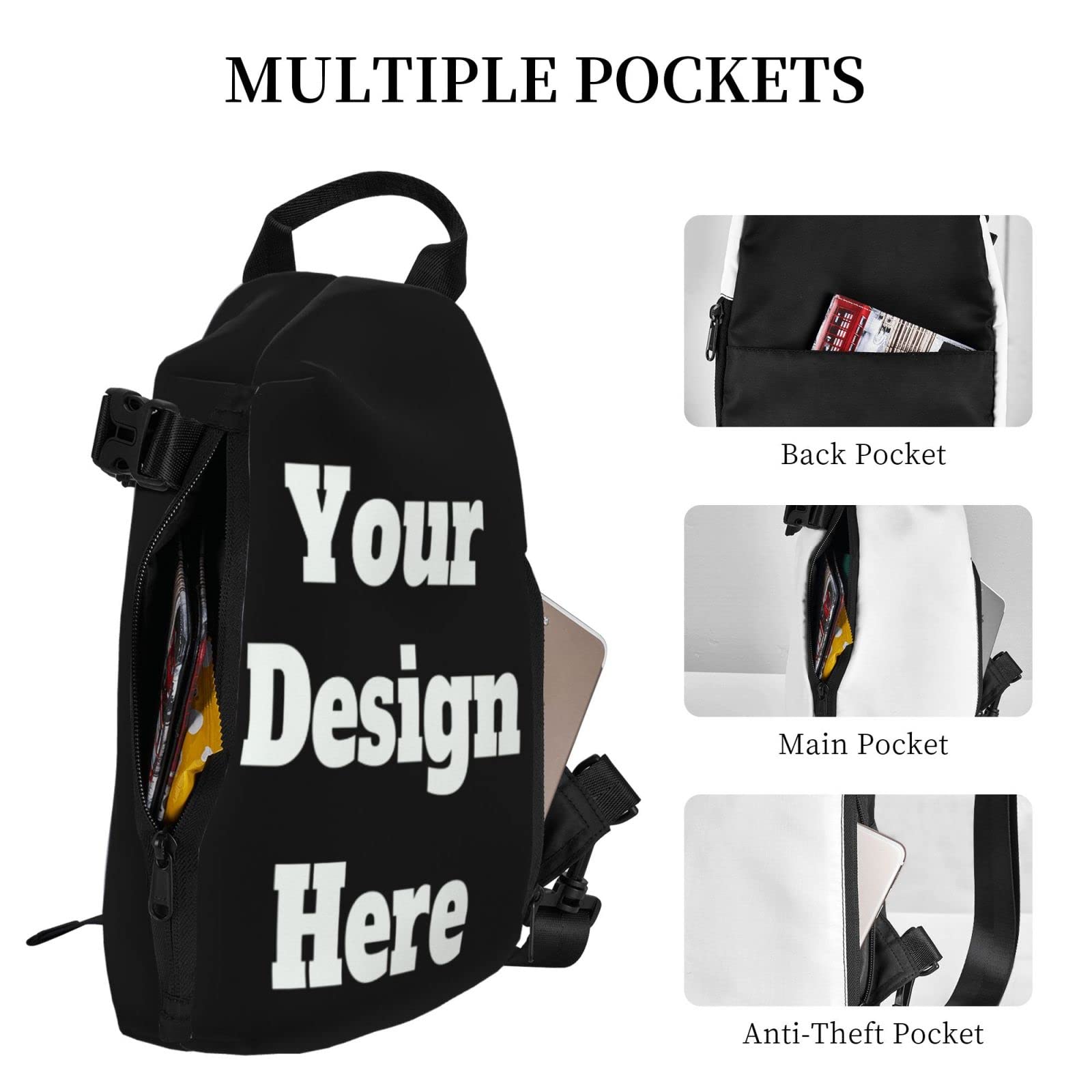 Custom Crossbody Chest Bag Customizable Crossbody Chest Bag Your Own Sport Shoulder Crossbody Bag Customized Gifts Customized Gifts Personalized Photo Gifts Custom Gifts For Men