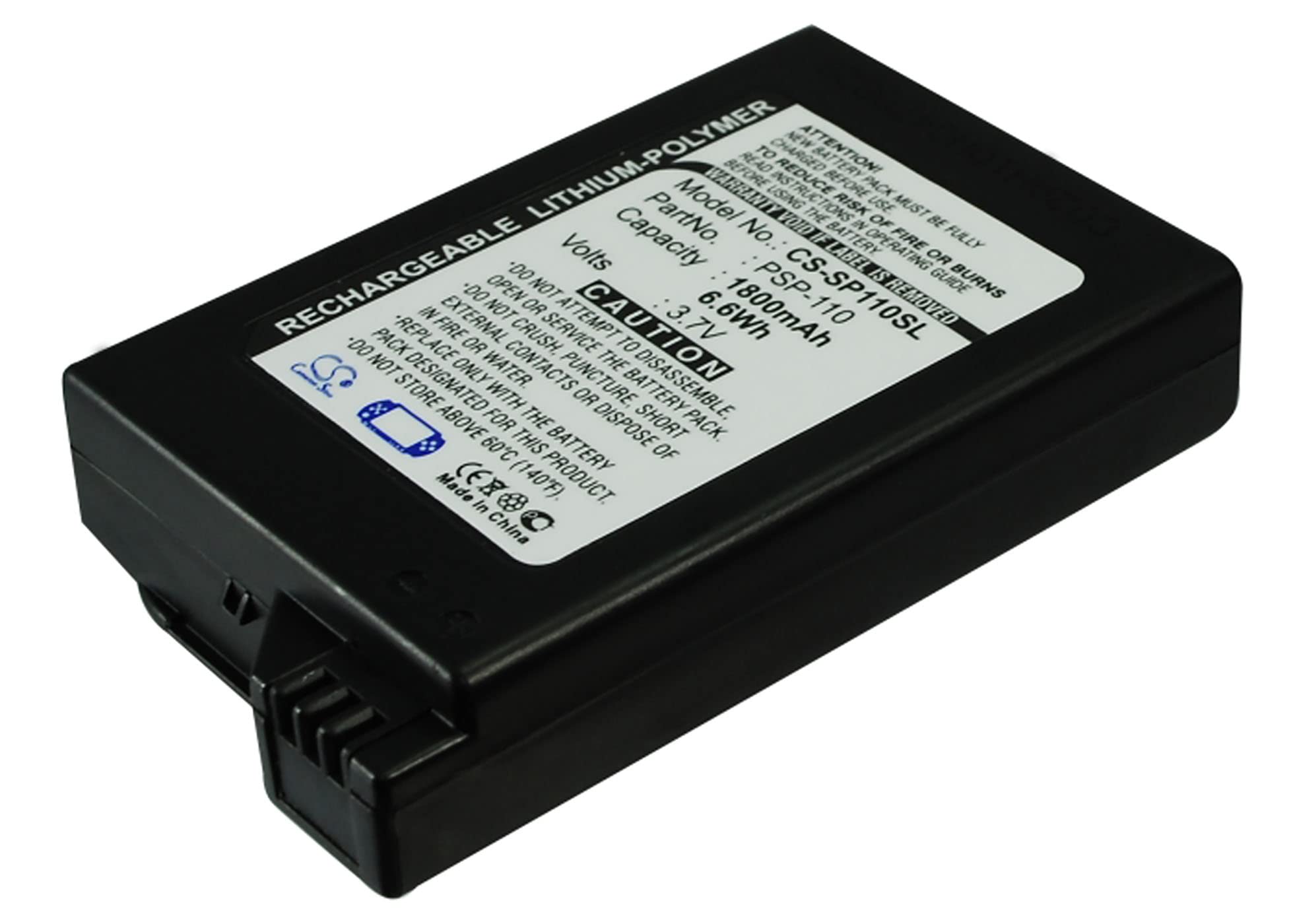 Cameron Sino Battery for PSP-1000, PSP-1000G1, PSP-1000G1W, PSP-1000K, PSP-1000KCW, PSP-1001, PSP-1004, PSP-1006 PN: PSP-110 1800mAh / 6.66Wh