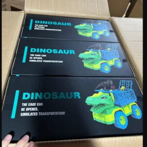 EPPO Dinosaur Truck Playset Toys for Kids 3-5, Large Tyrannosaurus Vehicle with 8 Jurassic Dinosaurs, Activity Play Mat, Dinosaur Eggs, Carrier Car Toys for 3 4 5 6 + Years Old Boys Girls Kids Gifts